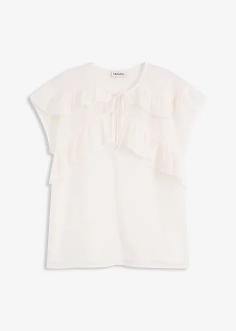 Blouse en crêpe à volants, bonprix