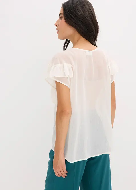 Blouse en crêpe à volants, bonprix