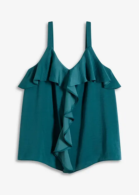 Top à bretelles fines en satin brillant, bonprix