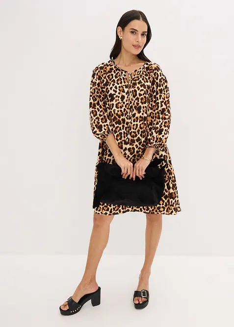 Robe-tunique imprimée en crêpe texturé, bonprix