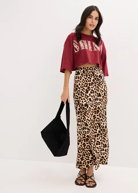 Midirock aus fließender Viskose, bonprix