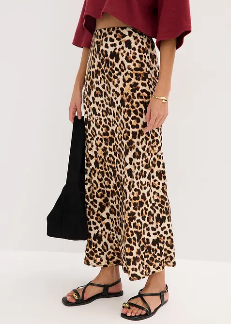 Midirock aus fließender Viskose, bonprix