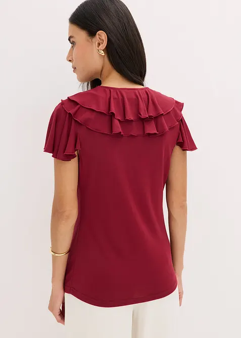 Shirt mit Volants aus softem Modal-Mix, bonprix