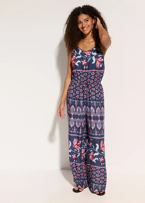 Langer Strandjumpsuit aus fließender Viskose, bonprix