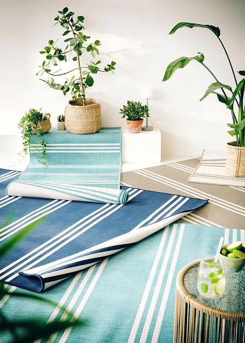 Tapis rayé réversible, pour l’intérieur et l’extérieur, bonprix