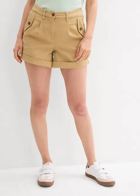 Twill-Shorts mit hohem Bund, bonprix