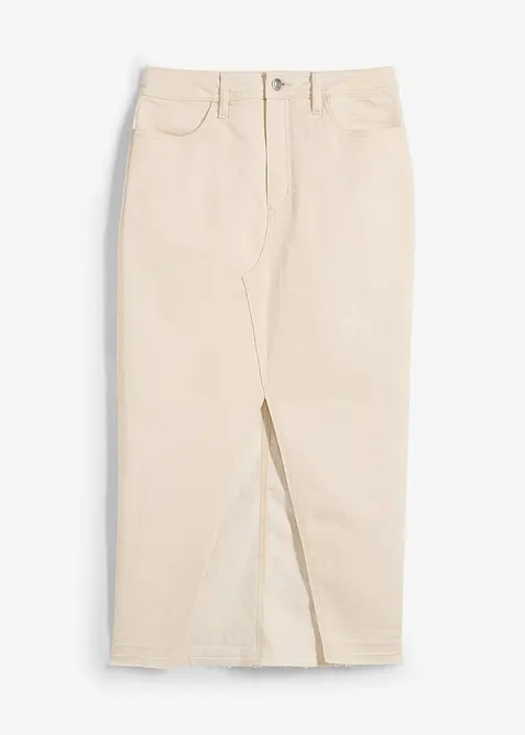 Jupe en jean fendue devant, bonprix