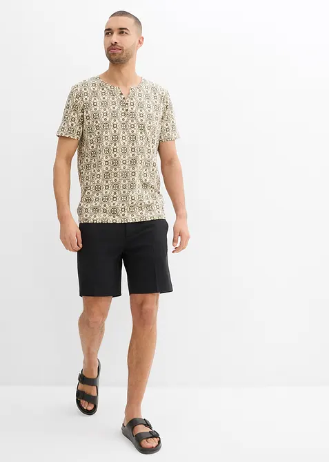 T-shirt col tunisien 100% coton, bonprix