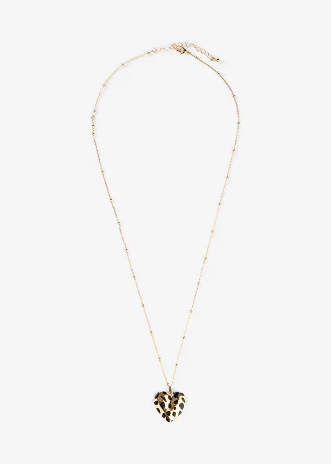 Kette mit Herzanh&auml;nger in Leo-Optik, bonprix