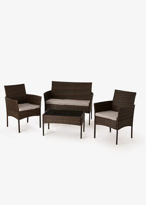 Salon de jardin (4 pi&egrave;ces), bonprix