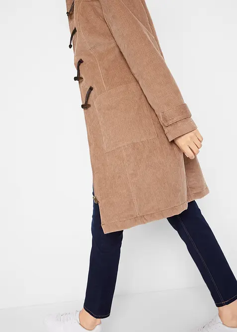 Gef&uuml;tterter Cord-Dufflecoat, bonprix