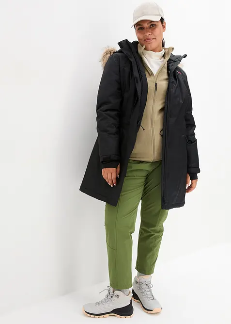 wasserdichter, warmer Funktions-Outdoor-Mantel mit Fellimitat, bonprix