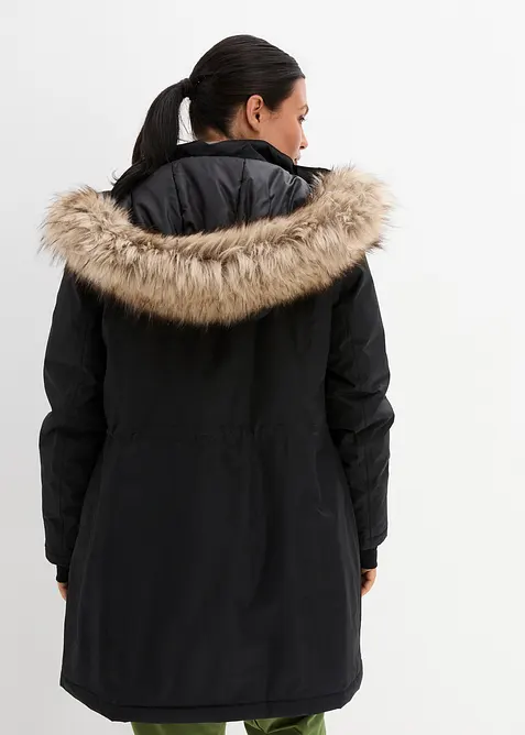 wasserdichter, warmer Funktions-Outdoor-Mantel mit Fellimitat, bonprix