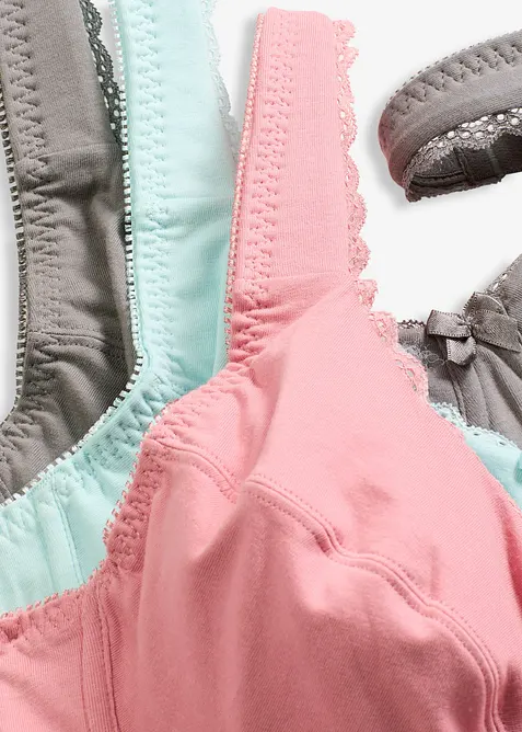 Lot de 3 soutiens-gorge coton à armatures, bonprix