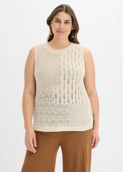 Ajour Stricktop mit metallisierenden Fasern, bonprix