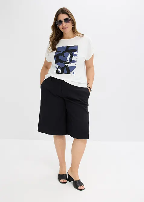 T-shirt en viscose mélangée à strass, bonprix