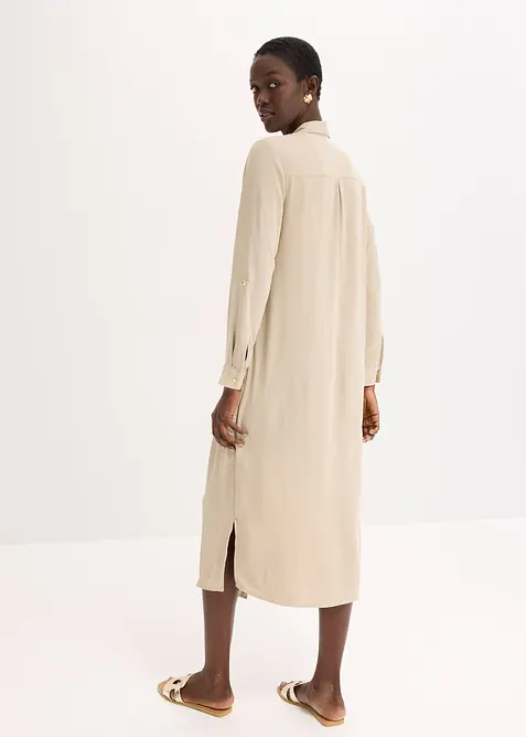 Hemdblusenkleid mit Leiterspitze, bonprix