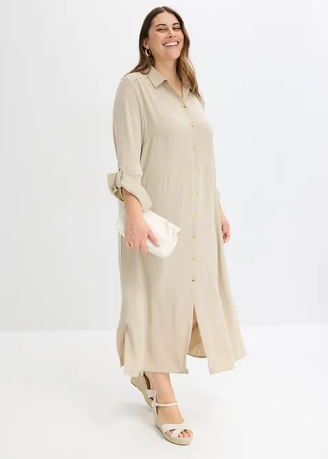 Robe-chemise avec dentelle, bonprix