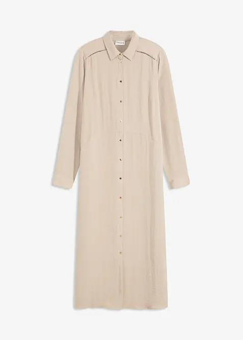 Hemdblusenkleid mit Leiterspitze, bonprix