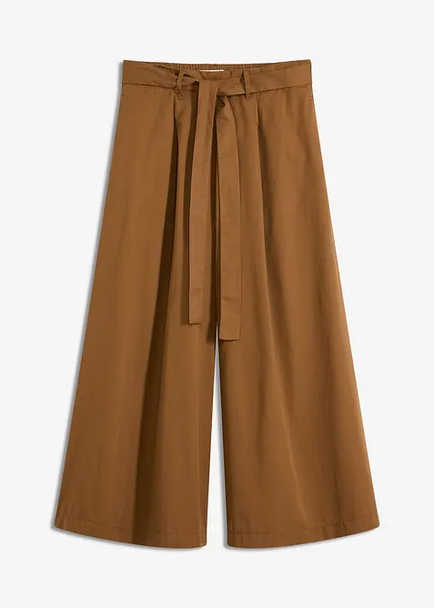 Hose aus Baumwoll-Popeline und G&uuml;rtel (2-tlg.Set), bonprix