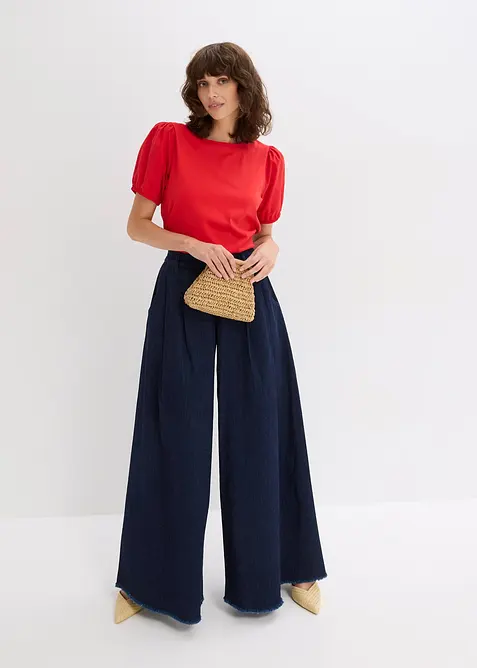 Jerseyshirt mit &Auml;rmeln aus Baumwollpopeline, bonprix