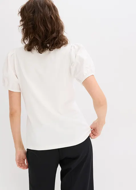 Jerseyshirt mit Ärmeln aus Baumwollpopeline, bonprix