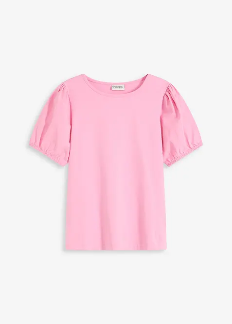 Jerseyshirt mit Ärmeln aus Baumwollpopeline, bonprix