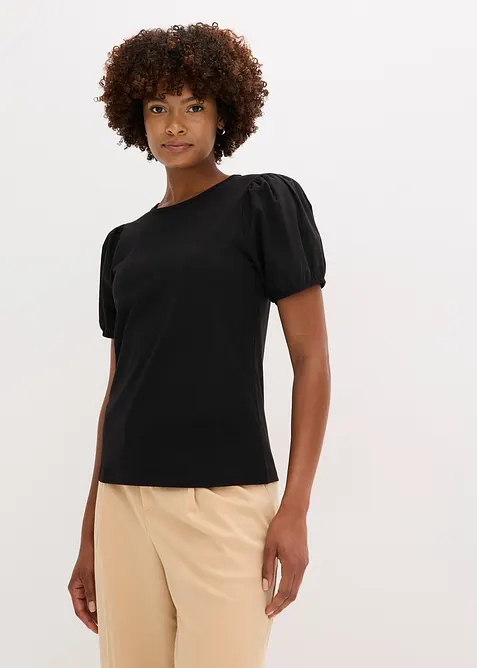 Jerseyshirt mit Ärmeln aus Baumwollpopeline, bonprix