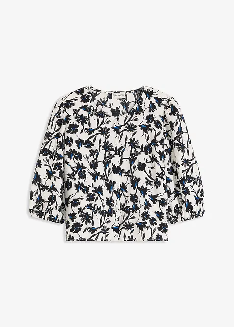 Chemisier manches courtes en tissu texturé, bonprix