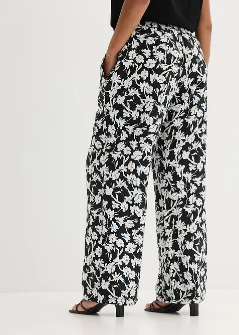 Pantalon palazzo en tissu texturé, bonprix