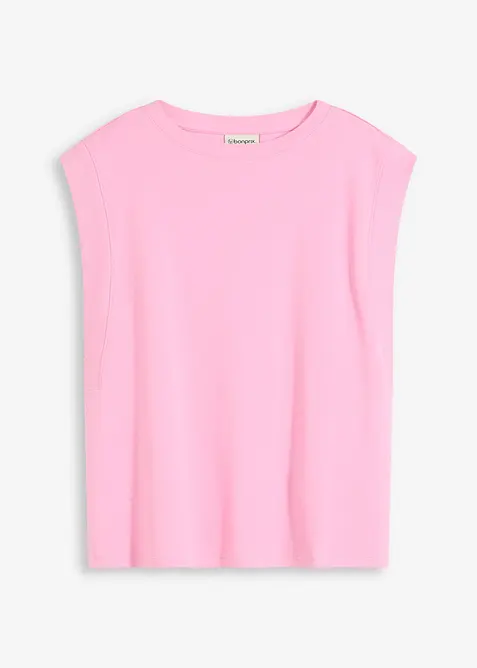 Top mit Ripp-Einsatz am Ärmel, bonprix