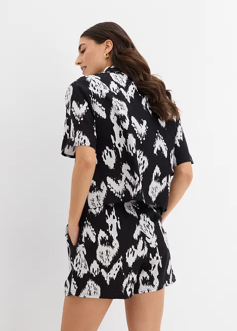 Kurzarmbluse aus flie&szlig;ender Viskose, bonprix