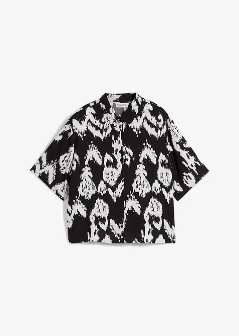 Kurzarmbluse aus flie&szlig;ender Viskose, bonprix