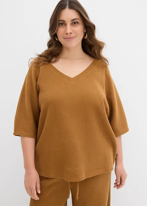 T-shirt gaufr&eacute; 100% coton, bonprix