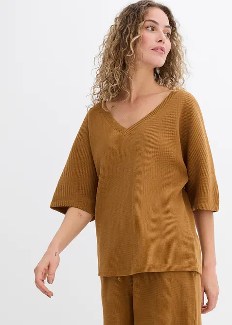 T-shirt gaufré 100% coton, bonprix