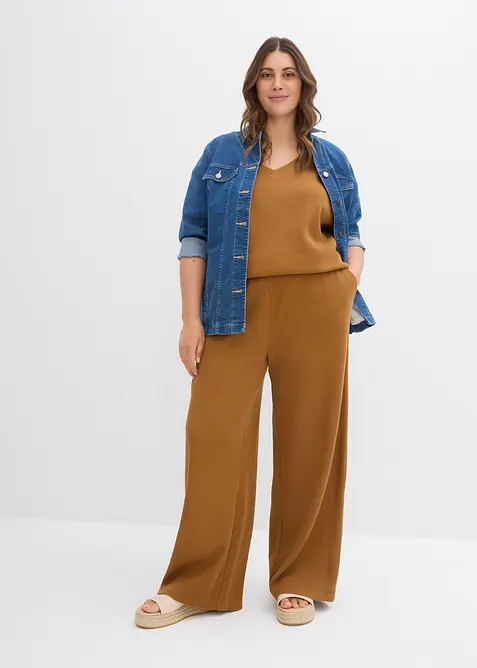 Strukturhose aus reiner Baumwolle, bonprix