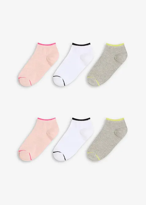 Lot de 6 socquettes coton, bonprix
