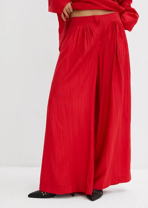 Palazzo-Hose aus strukturiertem Crinkle-Viskose-Mix, bonprix