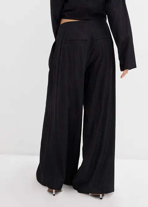 Pantalon palazzo en crépon de viscose mélangée, bonprix
