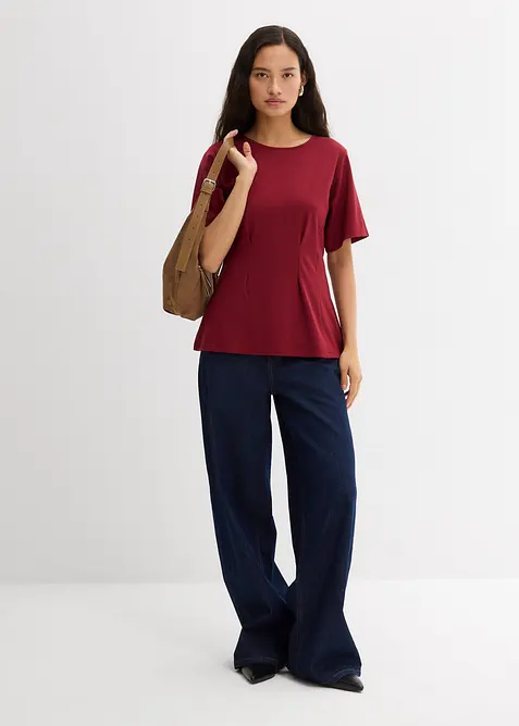 Tailliertes Shirt aus bequemen Punto di Roma, bonprix