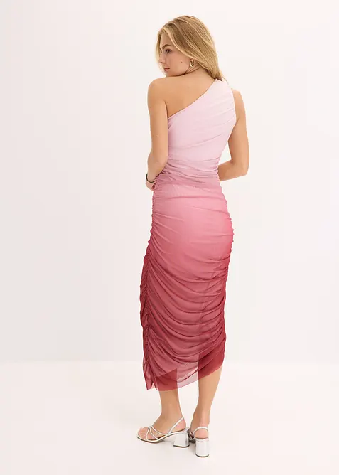 One-Shoulder-Kleid mit Mesheinsatz, bonprix