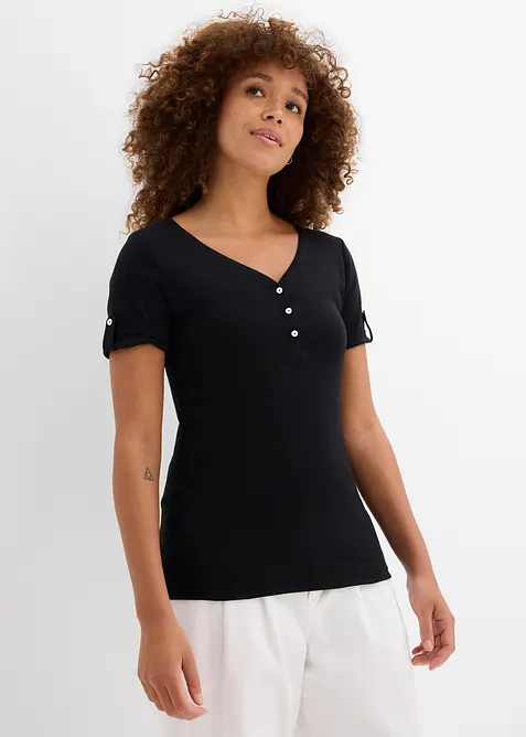 Henleyshirt aus reiner Bio-Baumwolle, bonprix