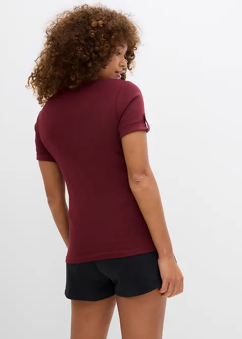 T-shirt col tunisien 100% coton, bonprix