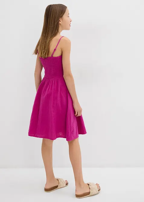 Robe à fines bretelles en gaze de coton, bonprix