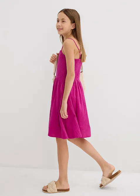 Robe à fines bretelles en gaze de coton, bonprix