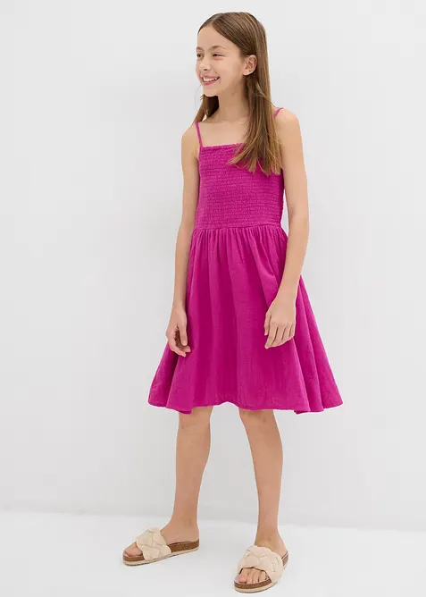 Robe à fines bretelles en gaze de coton, bonprix