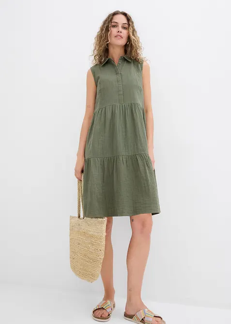 Tunika-Kleid aus luftigem Musselin, bonprix