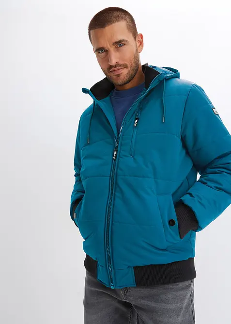 Winter-Steppjacke in Blousonform mit Kapuze, bonprix