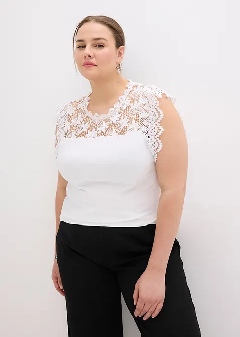 Shirt mit Spitzeneinsatz, bonprix