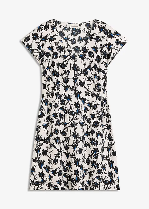 Kleid mit Flügelärmeln aus strukturiertem Material, bonprix